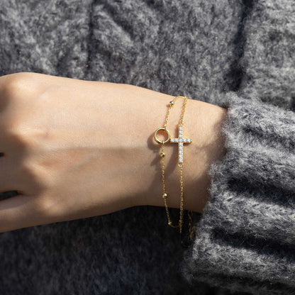 Layered Cross Bracelet