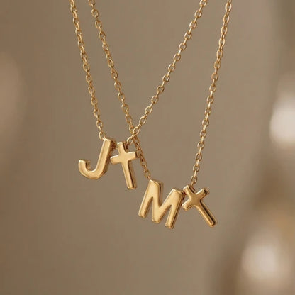 Initial Cross Necklace