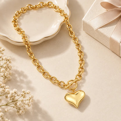 Puffy Heart Pendant Necklace
