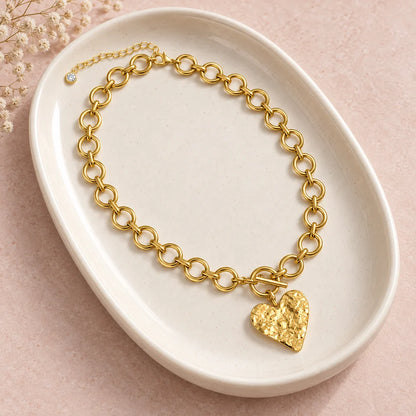 Hammered Heart Necklace