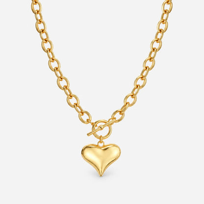 Puffy Heart Pendant Necklace