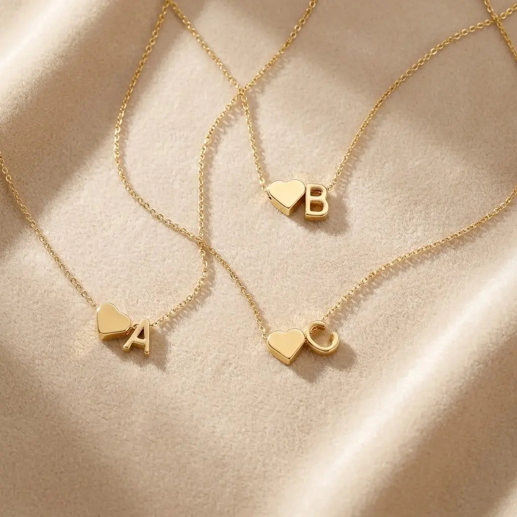 Heart Initial Necklace