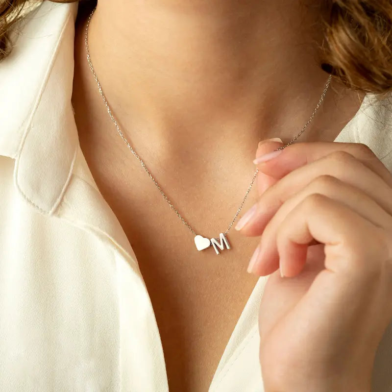 Heart Initial Necklace