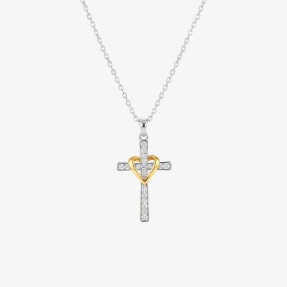 Dual Tone Cross Necklace