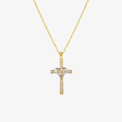 Dual Tone Cross Necklace