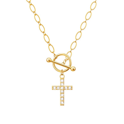 OT Buckle Cross Necklace