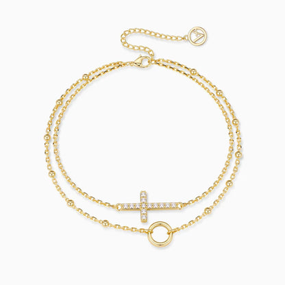 Layered Cross Bracelet