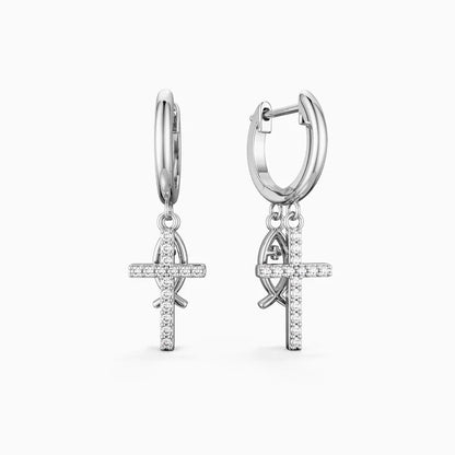 Blessed Cross & Fish Earrings