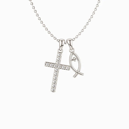 Blessed Cross & Fish Necklace