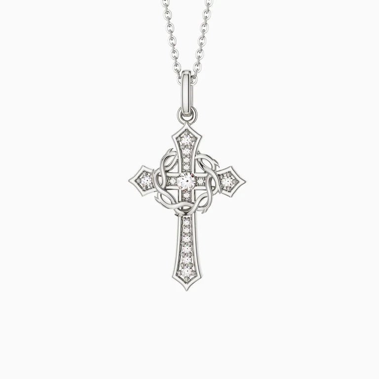 Cross & Crown of Thorns Necklace