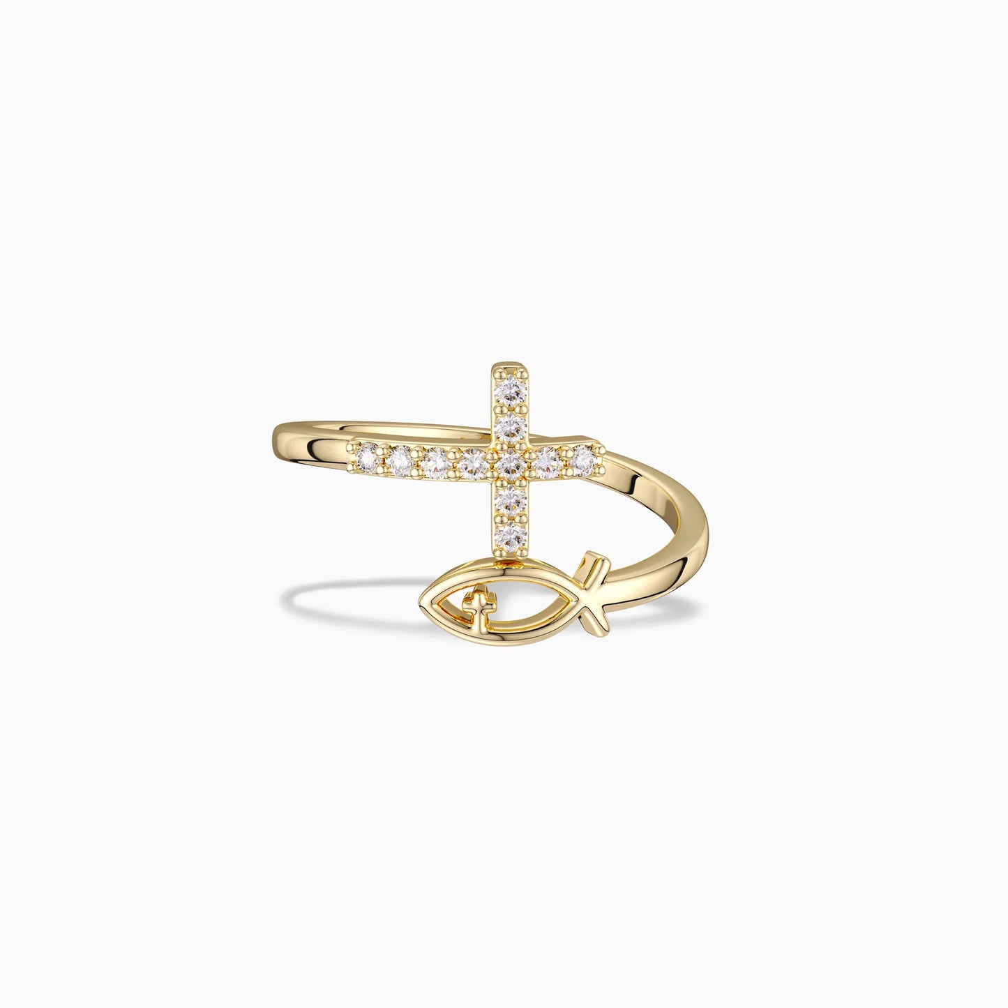 Blessed Fish And Cross Ring