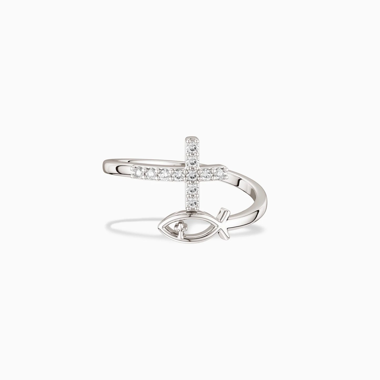 Blessed Fish And Cross Ring