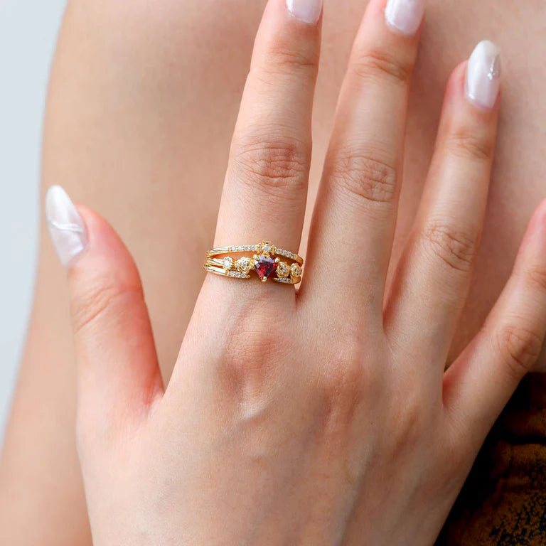 Sacred Heart Cross Ring