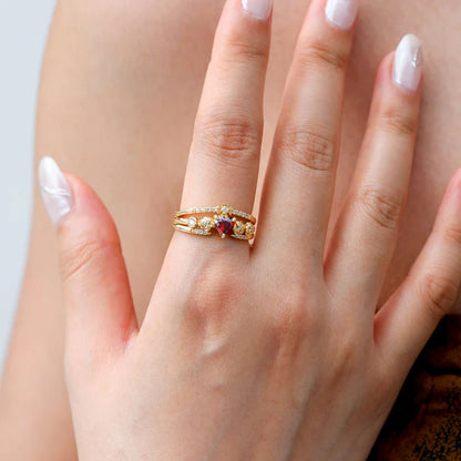 Sacred Heart Cross Ring