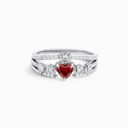 Sacred Heart Cross Ring