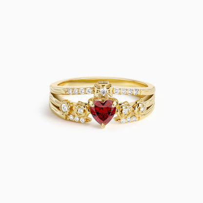 Sacred Heart Cross Ring