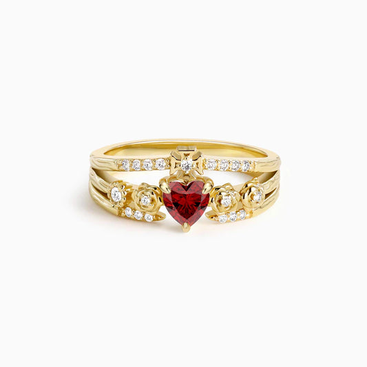 Sacred Heart Cross Ring