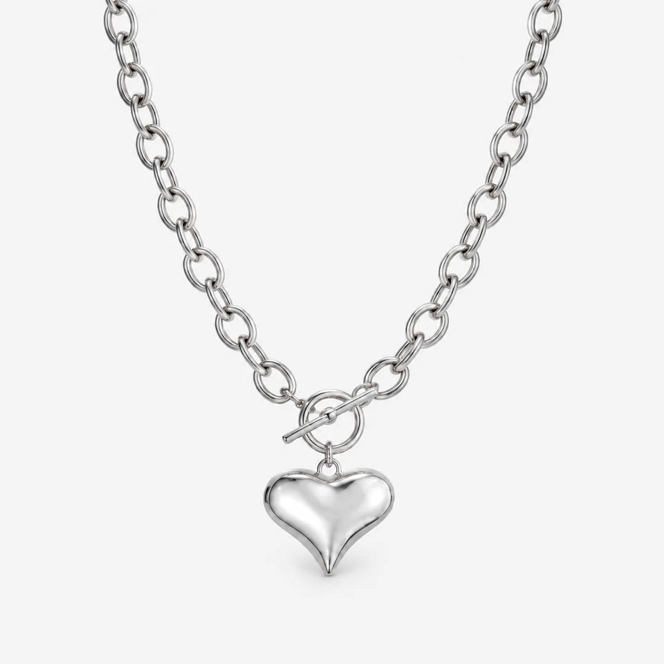 Puffy Heart Pendant Necklace