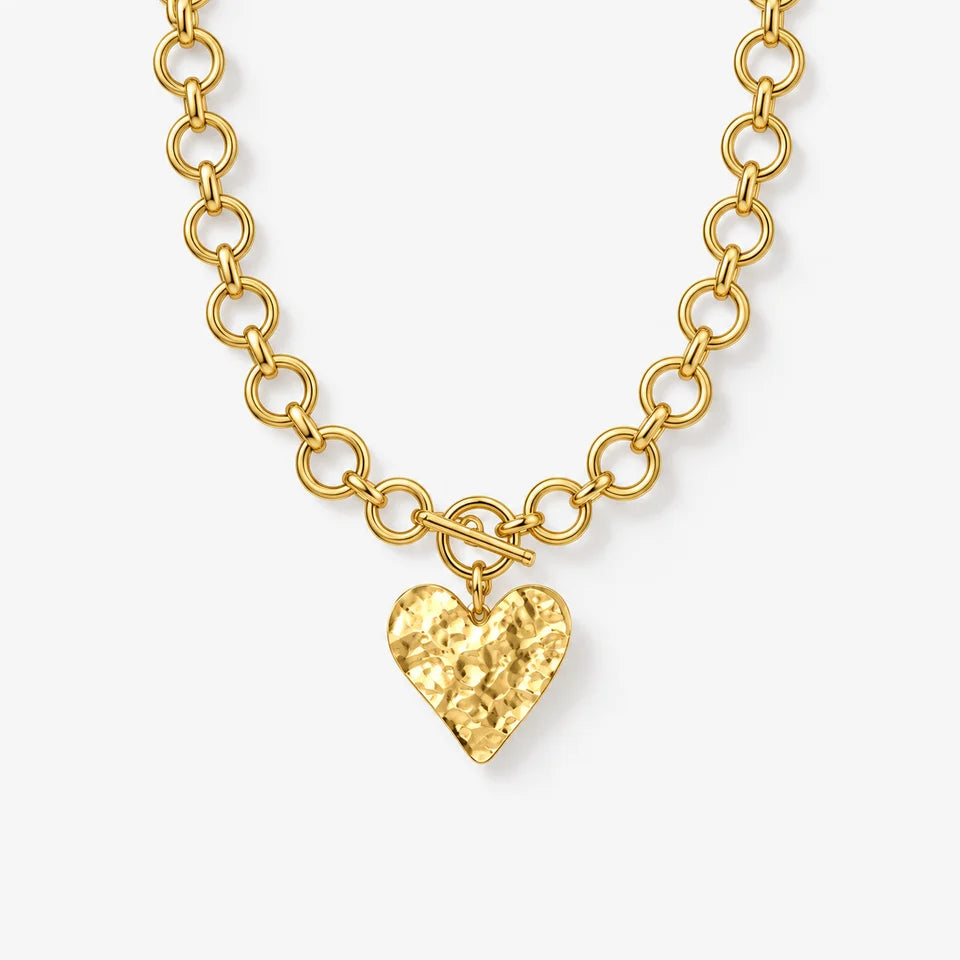 Hammered Heart Necklace