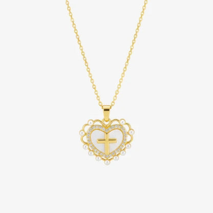Heart Cross Necklace