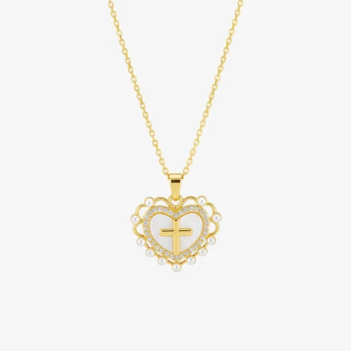 Heart Cross Necklace