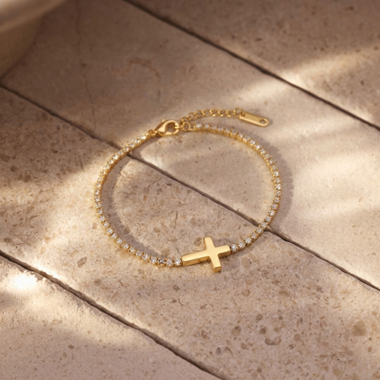Classic Cross Tennis Bracelet