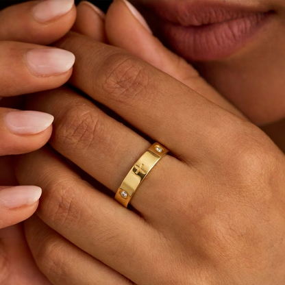 Crystal Cross Ring