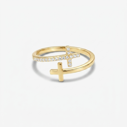 Wrapped Cross Ring
