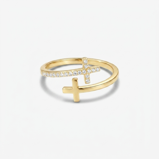 Wrapped Cross Ring